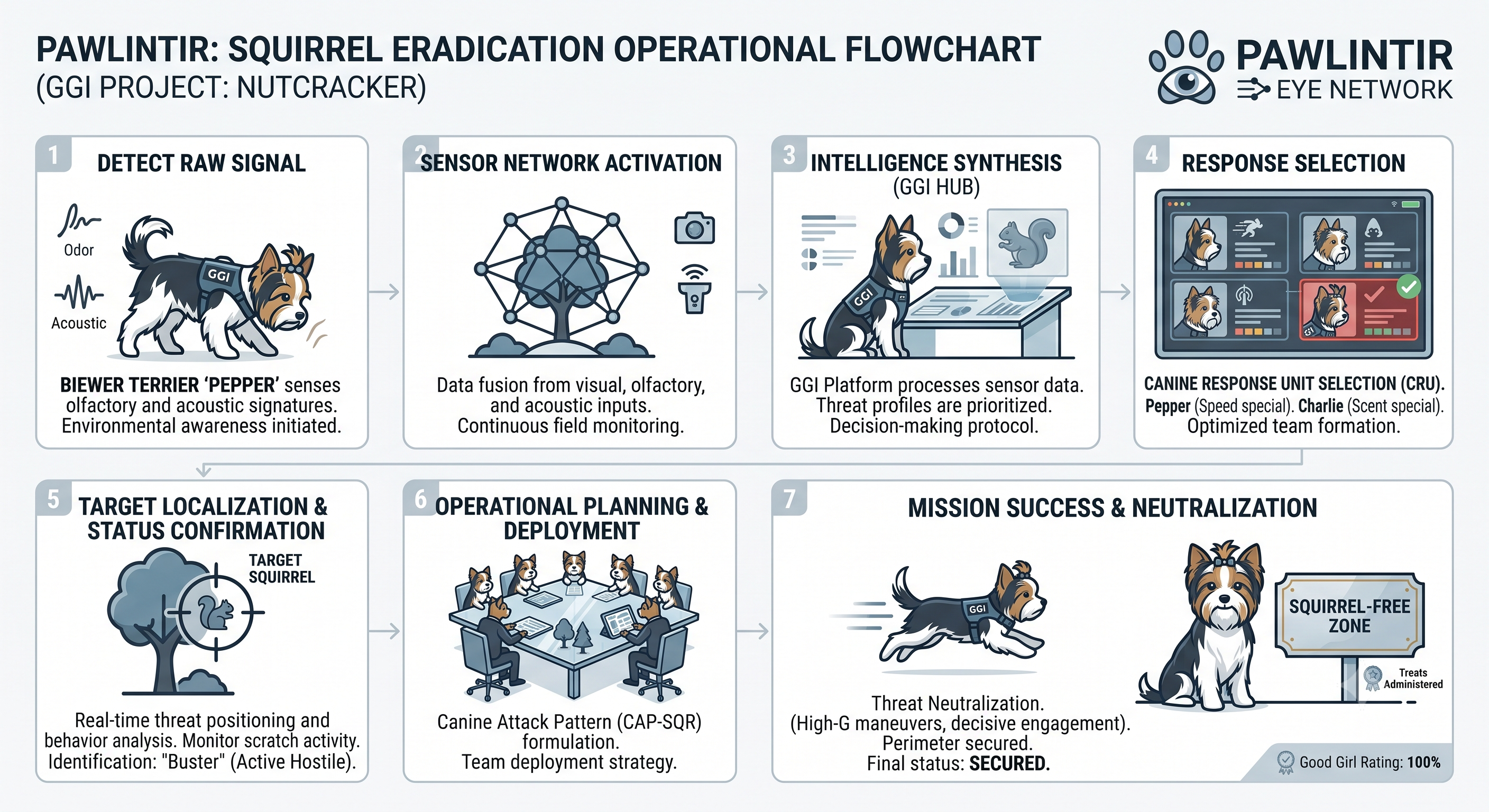 Pawlintir squirrel eradication operational flowchart
